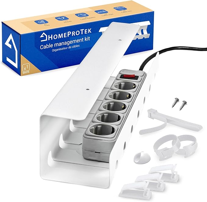 HOMEPROTEK Bandeja porta-cables para escritorio